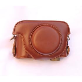 RainbowImaging Simulated Leather Case Bag for Panasonic LX-5 LX-3 Brown