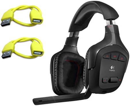 Logitech Wireless Gaming Headset G930 with 7.1 Surround Sound, Wireless Headphones with Microphone in Bulk Packaging Plus Bonus USB Extenders