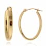 14K Gold Oval Hoop Earrings