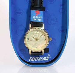SESAME STREET Gold-tone Women's Elmo Watch with Black Leather Strap. Model: SS37-168