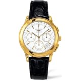 Longines Watches- Longines Flagship Collection in 18k Solid Gold Chronograph Mens Watch by magazines