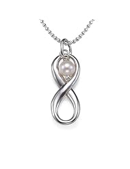 Vertical Infinity Necklace with Pearl Charm