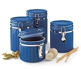  : Mayfair & Jackson 5050b 4 Piece Stoneware Canister Set Blue