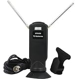 August DTA220 Mini Digital TV Antenna For Freeview/DAB Radio- with Detachable Suction and Clip Mount