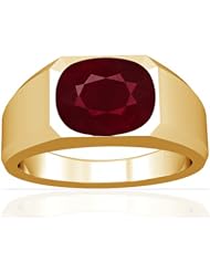 14K Yellow Gold Cushion Cut Ruby Solitaire Ring