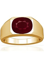 18K Yellow Gold Cushion Cut Ruby Solitaire Ring