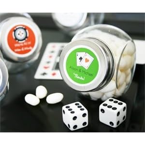 A Lucky Pair Vegas Themed Candy Jars - Baby Shower Gifts & Wedding Favors (Set of 24)