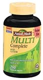 Nature Made Multi Complete Vitamin and Mineral Supplement Tablets, 250-Count Bottles (Pack of 2)