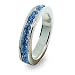 Eve's Addiction Sapphire Blue CZ Channel Set Sterling Silver Eternity Ring