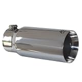 MBRP Mirror Polished Stainless Exhaust Tip Diesel Exhaust Tips 4 Inlet- 5 Exit Double Wall Straight Cut- 12 Length