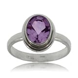 Sterling Silver Modern Minimalist Ring Purple Amethyst
