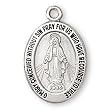 Sterling Silver Miraculous Medal and 18-inch Chain
