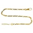 Pocket Watch Chain Fob with Clip Figaro Link Design Gold-Tone 14"