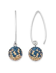Sterling Silver Swarovski Elements Pittsburgh Spirit Ball Earrings