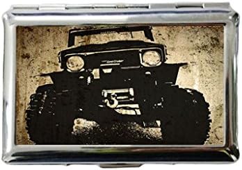 Jeep Logo Custom Photo Unique Metallic Silver Stainless Steel Cigarette Case
