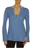  : Beyond Yoga Pima Modal Long Sleeve Henley (Blue Jay, Small)