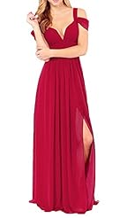 Sexy V-neck Chiffon  Slit Empire   Waistline Full Length Quinceanera Dress/Maxi Dress  With Ruffles