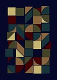 Contemporary Area Rug, Radici Castello 3'x5' Navy