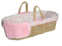 Tadpoles Toile Moses Basket in Pink