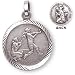 Sterling Silver St Christopher Girls Softball Medal and 20-inch Chain