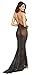 Dreamgirl Women's Lurex Halter Back Long Gown, Black, Large