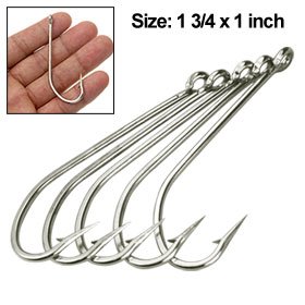 Saltwater Ocean Fishing Hooks Ringed Trolling Hooks 5pcs
