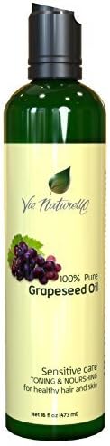 Grapeseed Oil for Hair, Cooking, &amp; Skin - 100 % Pure Hexane Free - No Fillers, Dyes or Artificial Ingredients of Any Kind - 16 Fl Oz by Vie Naturelle