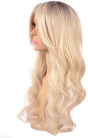 Magic Wig World two tone Blonde\Brown Ombre Curly Wave Sprial Afro Fashion Wig