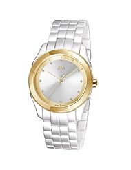 JBW Womens J6261F Giana Pearlized Stainless Steel 18K Gold-Plated Bezel Diamond Watch