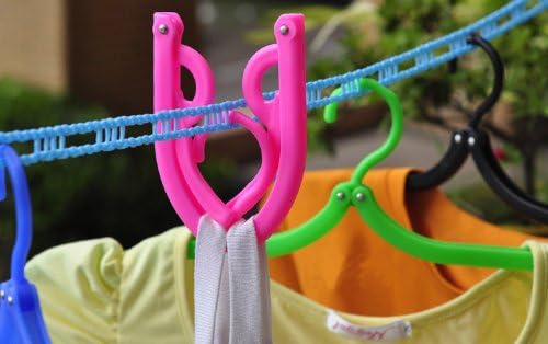 Set of 5 Colorful Foldable Clothing Hangers, Travel Folding Clothes Hanger , The Portable Clothes Racks