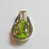 14K Peridot and Diamond Pendant