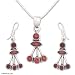 Garnet jewelry set, 'Berry Promises' 16.5 L