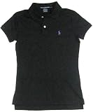 Ralph Lauren Sport Womens Polo Shirt in Black, Purple Pony (SLIM FIT)