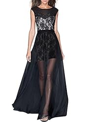 Lace Scoop Neck Halter Sleeveless Short Nylon/Polyester/Spandex Floral Print Evening Dress/Bridesmaid Dress/Prom Dress/Party Dress/Wedding Dress/Maxi Dress 