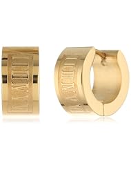Stainless Steel 18 Karat Gold Plated with Engraved Roman Numeral Numbers Earrings