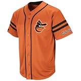 Majestic Baltimore Orioles Cooperstown Throwback Heater Jersey - Orange (Small)