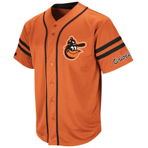 Majestic Baltimore Orioles Cooperstown Throwback Heater Jersey - Orange (Small)