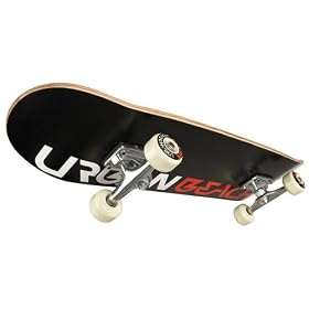 Urban Beach Pro Double Kick Skateboard Black Urban Text