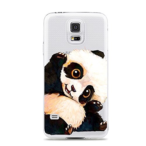 Samsung Galaxy S5 Case,Lovely Cute Animal Pattern on Soft TPU Silicone Protective Skin Ultra Slim & Clear with Unique Design Gift Cover for Galaxy S5,panda hi