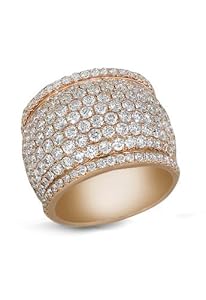 Effy Jewlery 18K Rose Gold Wide Band Diamond Ring, 3.96 TCW Ring size 7