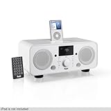 iTeufel Radio v2 Weiß Tischradio mit integriertem Subwoofer und Dock für iPod