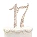 Hatcher lee Bling Crystal Rhinestone 17 Birthday Cake Topper - Best Keepsake | 17th Party Decorations Gold