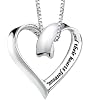 Sterling Silver "A Mother Holds Her Childs Hand For A Short While And Their Hearts Forever" Heart Pendant, 18"