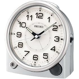 Seiko Bedside Alarm Clock Silver-Tone Metallic Case #QXE011ALH