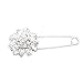 Housweety 10 Silver Plated Flower Safety Pins Brooches 5.7x2.4cm
