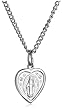 Sterling Silver and Stainless Steel Heart-Shaped Miraculous Medal, 18