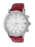 Roberto Bianci Men's Diamond Accented Chronograph Date Watch #1822DIA_WHT_REDBND