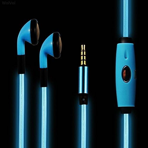 SYS 3.5 Mm LED Light up Visible Glowing In-ear Earphones Headphone for Iphone 6, 6 Plus, 5, 4, Ipad 2, 3, 4, and (Ipad Air 1 and 2), Ipad Mini and Mini 2 with Retina Display (blue)