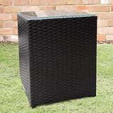 from Side Table exclusive to Furniturecompany247 Synthetic Rattan All Weather Side Table in Black Model STBlk