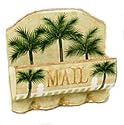 Palm Tree Mail Rack Key Holder Tropical Letter Decor Palmtree Hawaiian Hawaii Beach Ocean Breeze Postal Post Office Mail Media Storage Keychain Peg Rack Key Chain Hooks